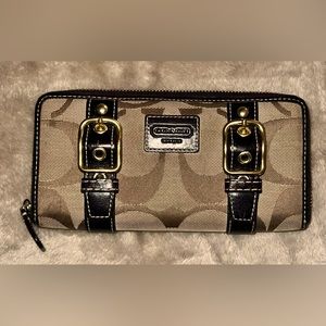 Coach Signature Zip Around Wallet